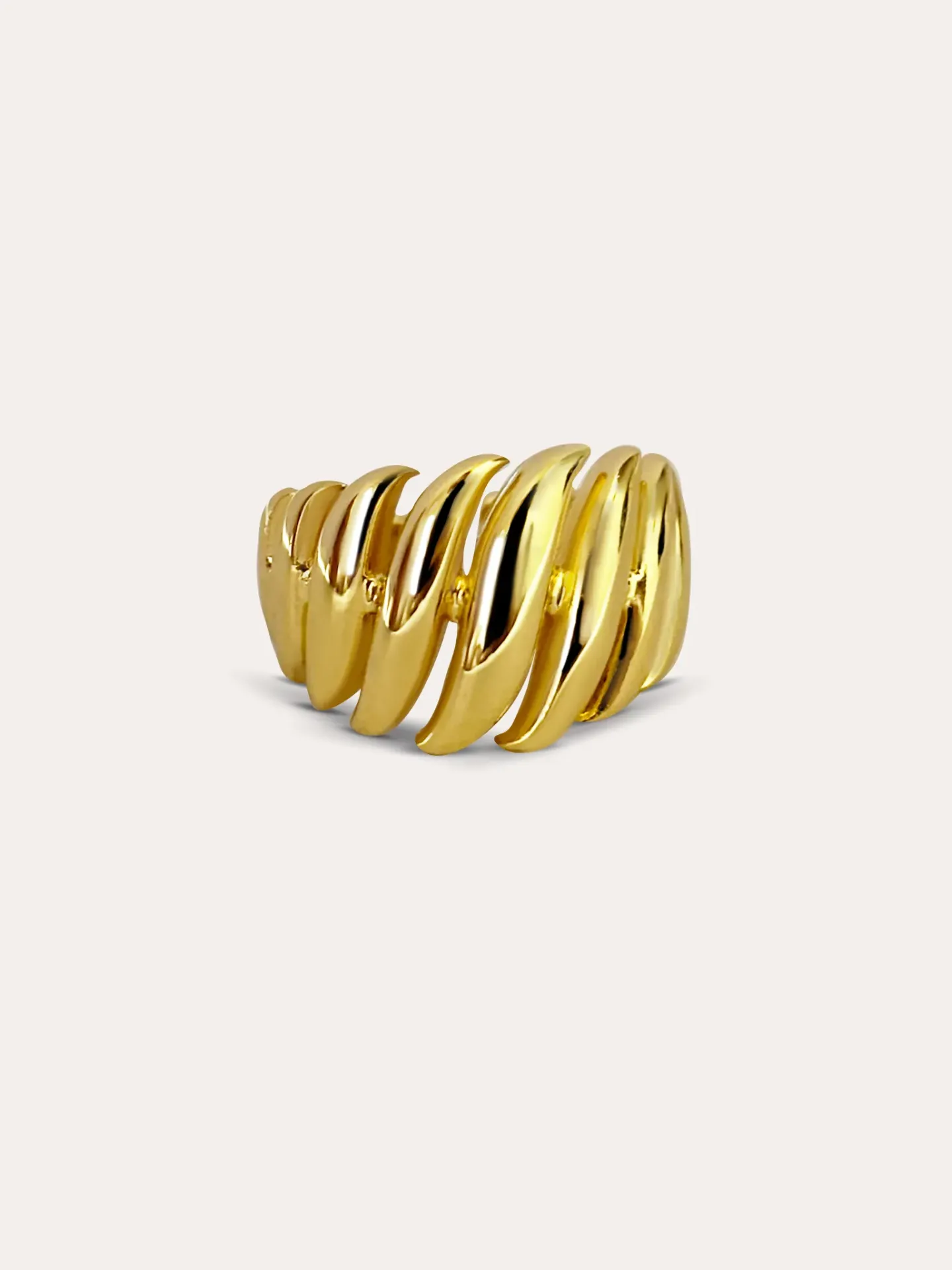 [440037] ANILLO FORMAS ORGANICAS BAÑO ORO