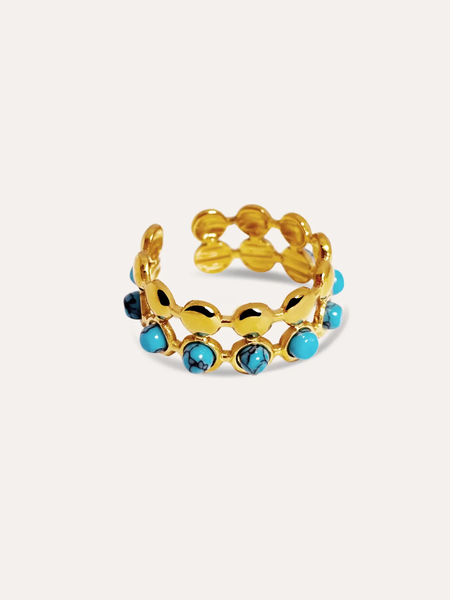 [340761] ANILLO PIEDRA NATURAL BAÑO ORO