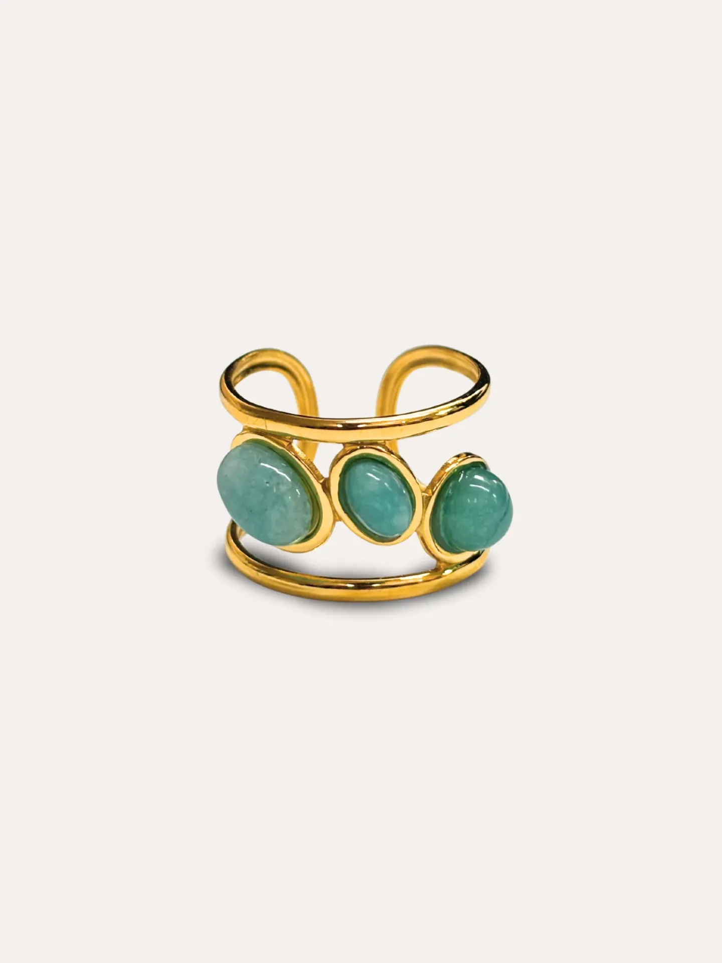[340743] ANILLO PIEDRA NATURAL BAÑO ORO