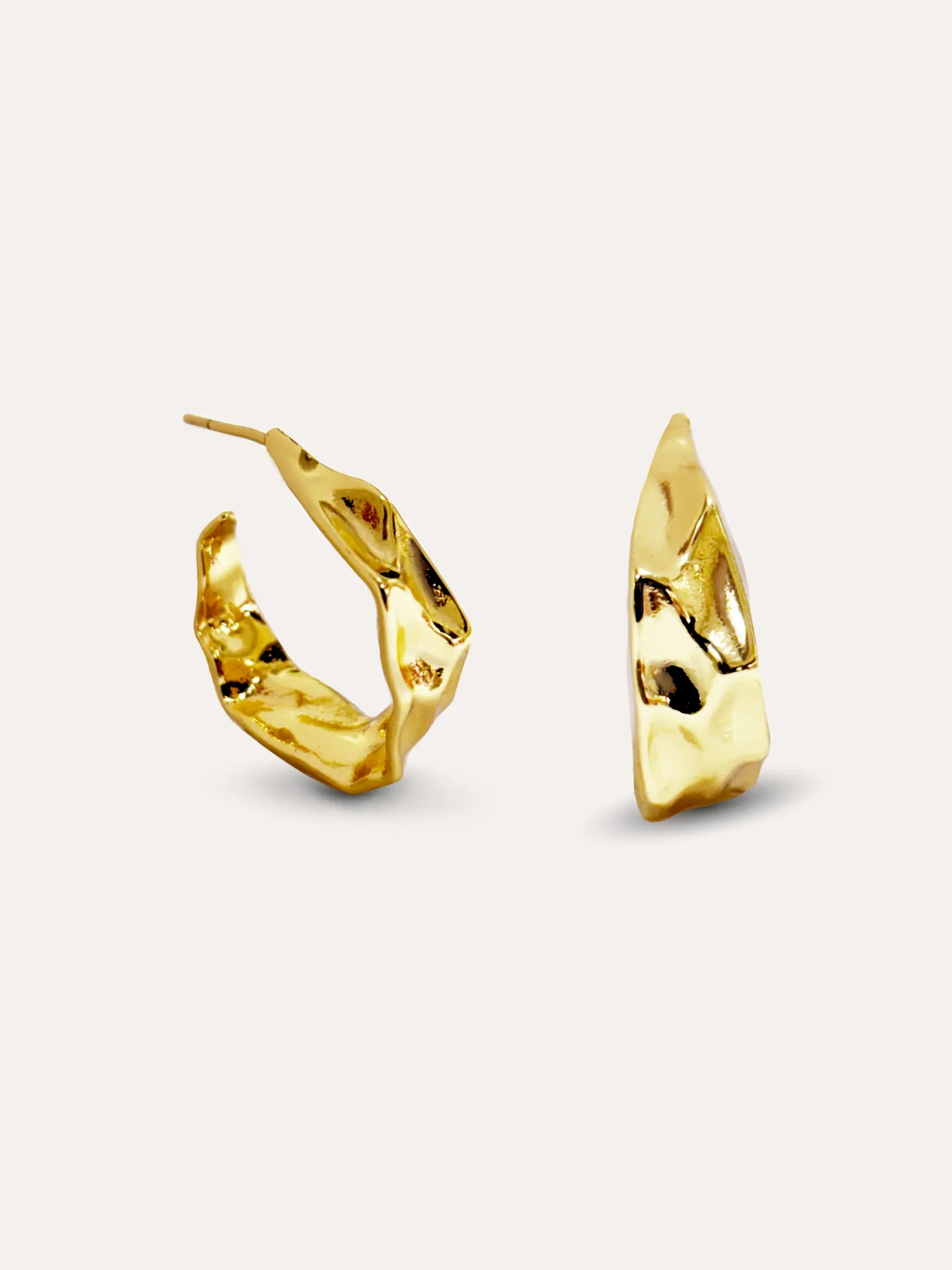 ARETES IRREGULARES BAÑO ORO