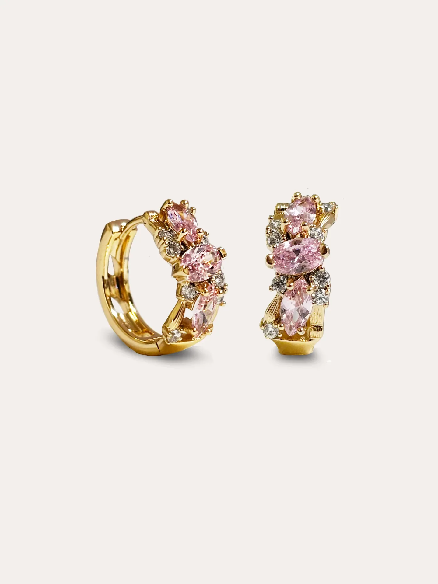 [340634] ARETES ZIRCONIAS BAÑO DE ORO