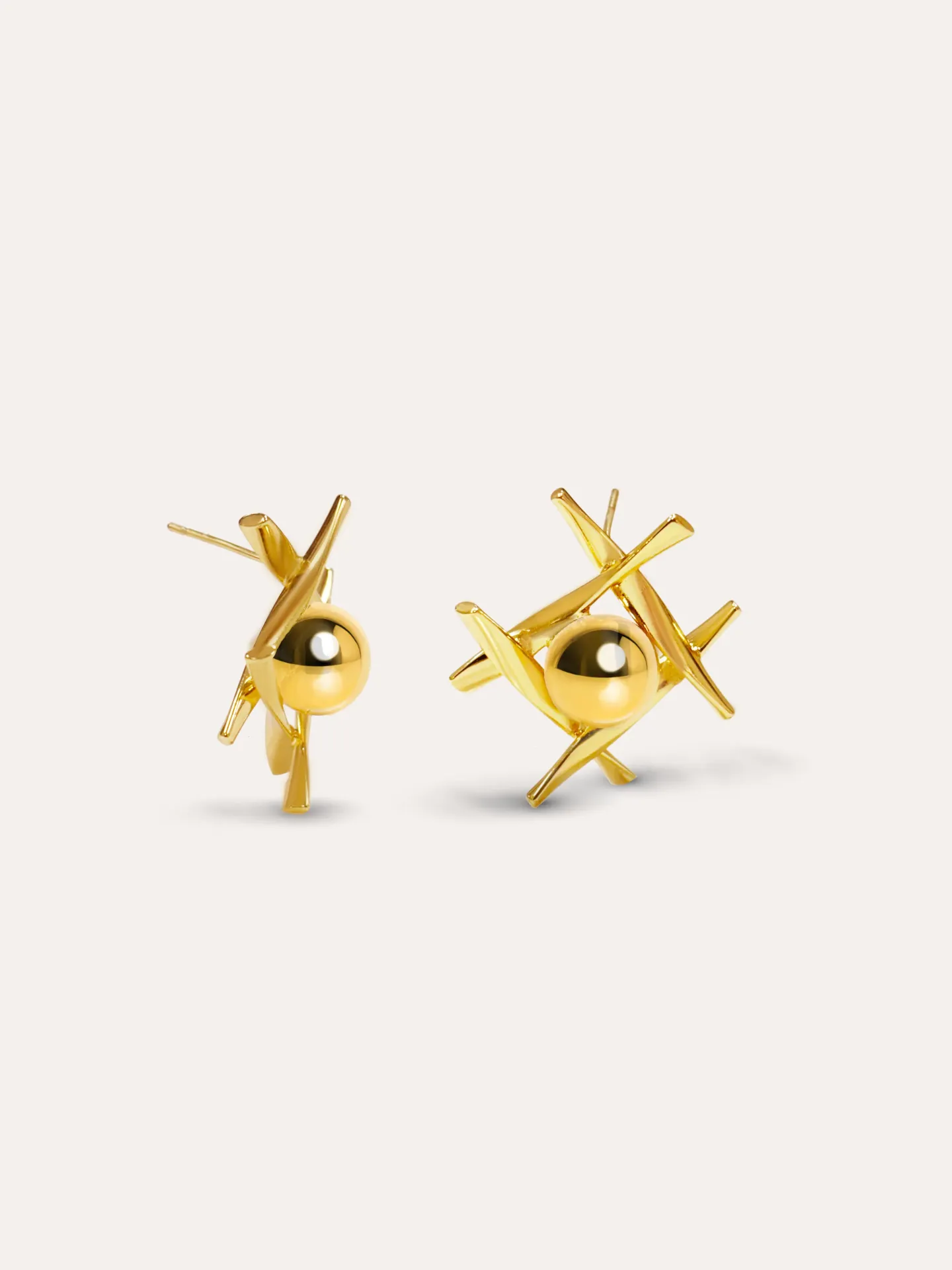 [340672] ARETES ESFERA BAÑO ORO