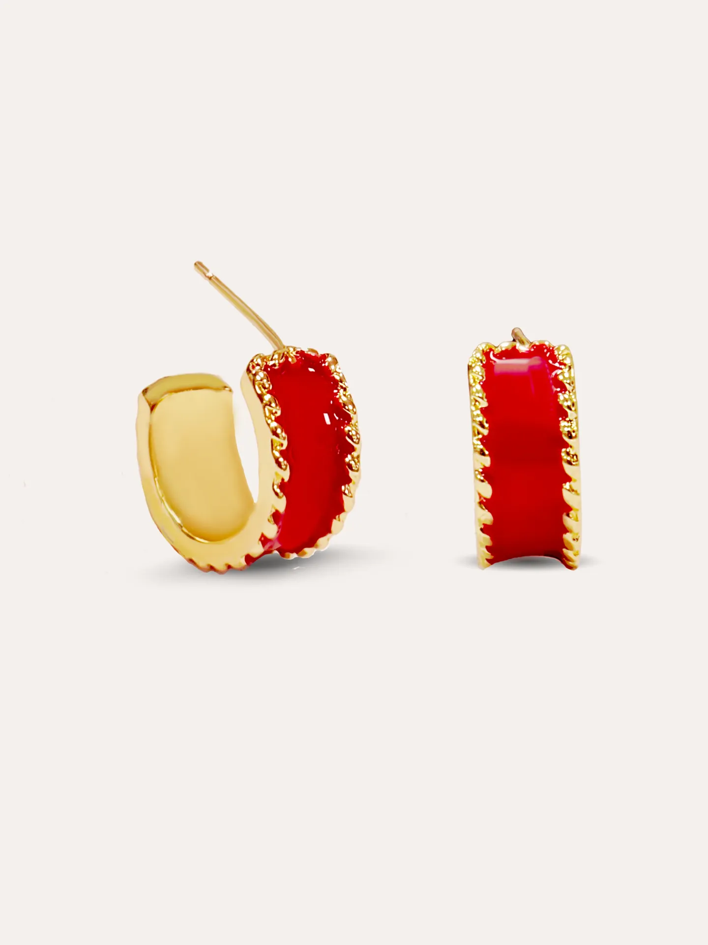 [340669] ARETES ESMALTE BAÑO ORO