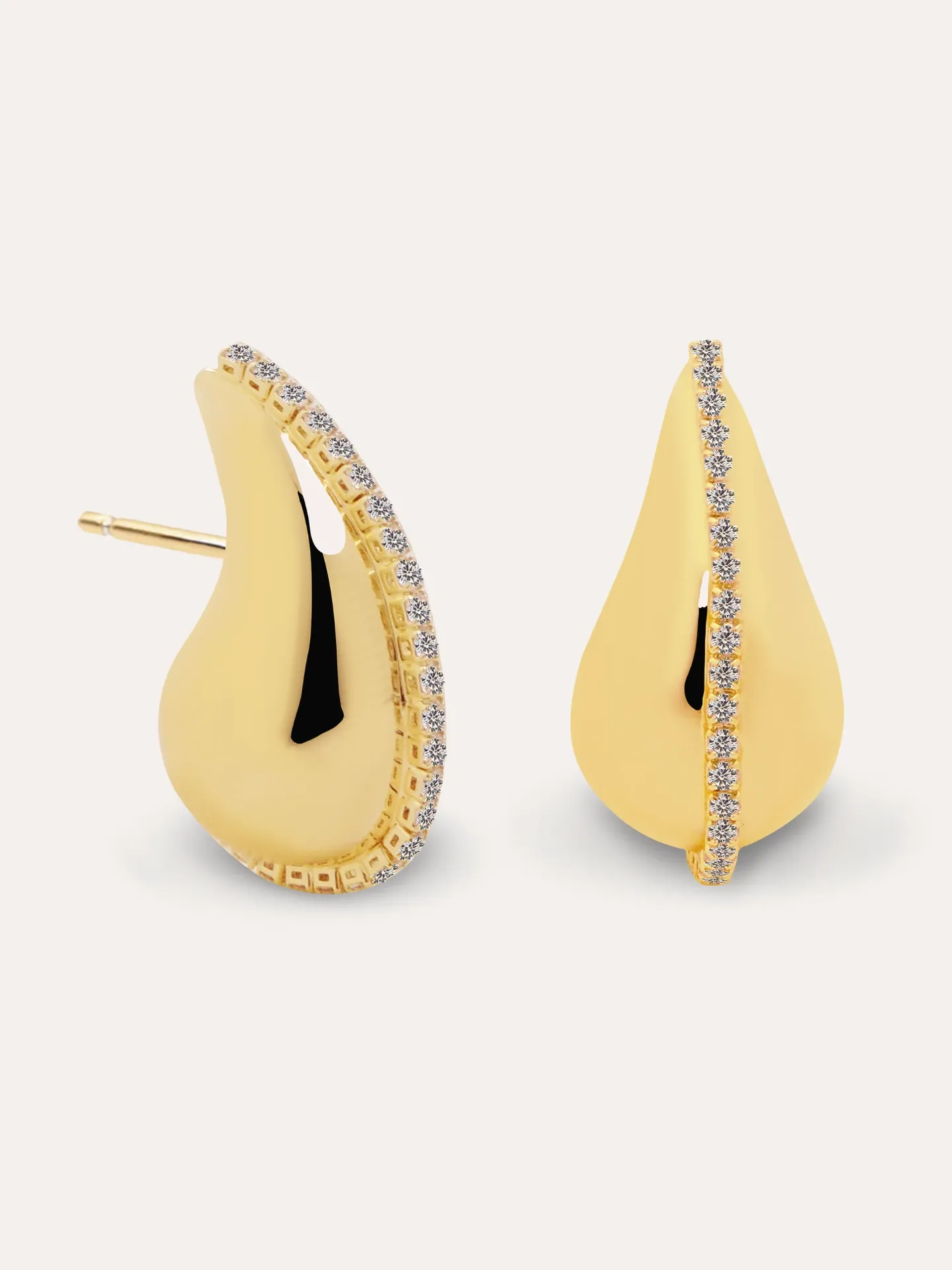 [B20010133] ARETES GOTA ZIRCONIAS BAÑO ORO