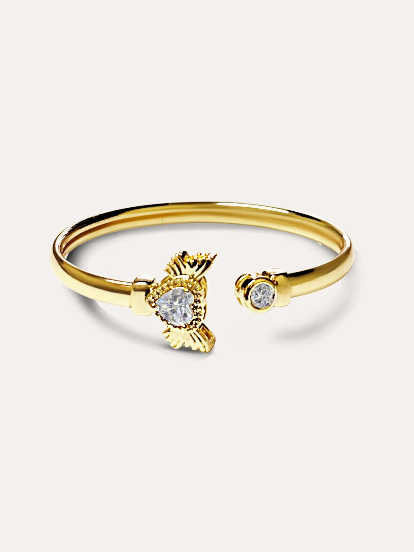 [340681] BRAZALETE MALEABLE CORAZON BAÑO ORO