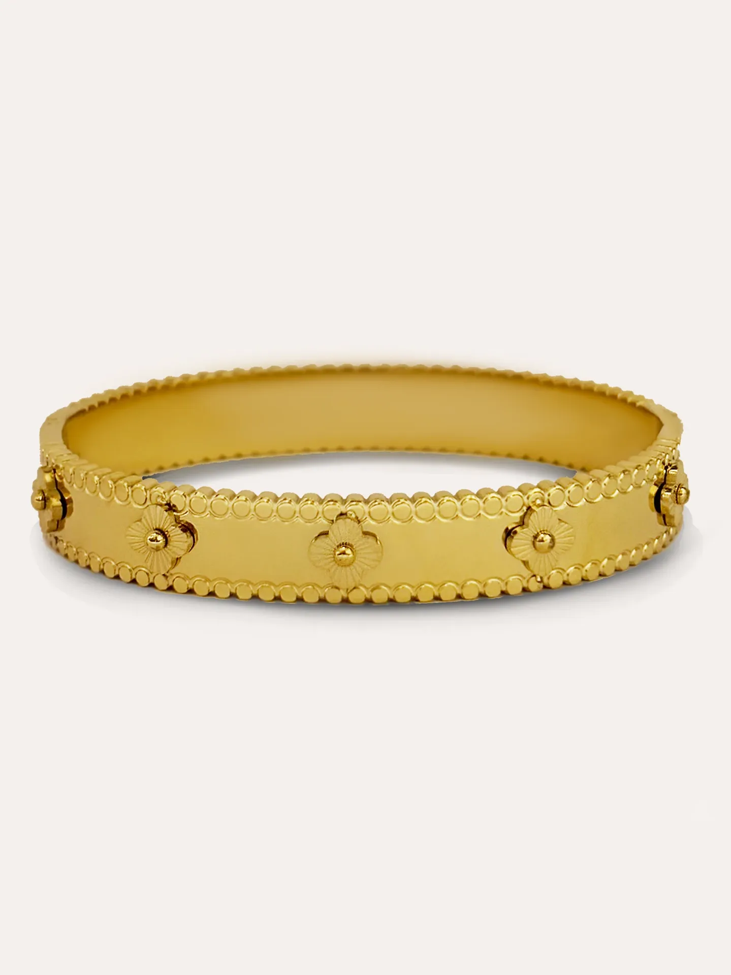 [030107] BRAZALETE TREBOL ACERO