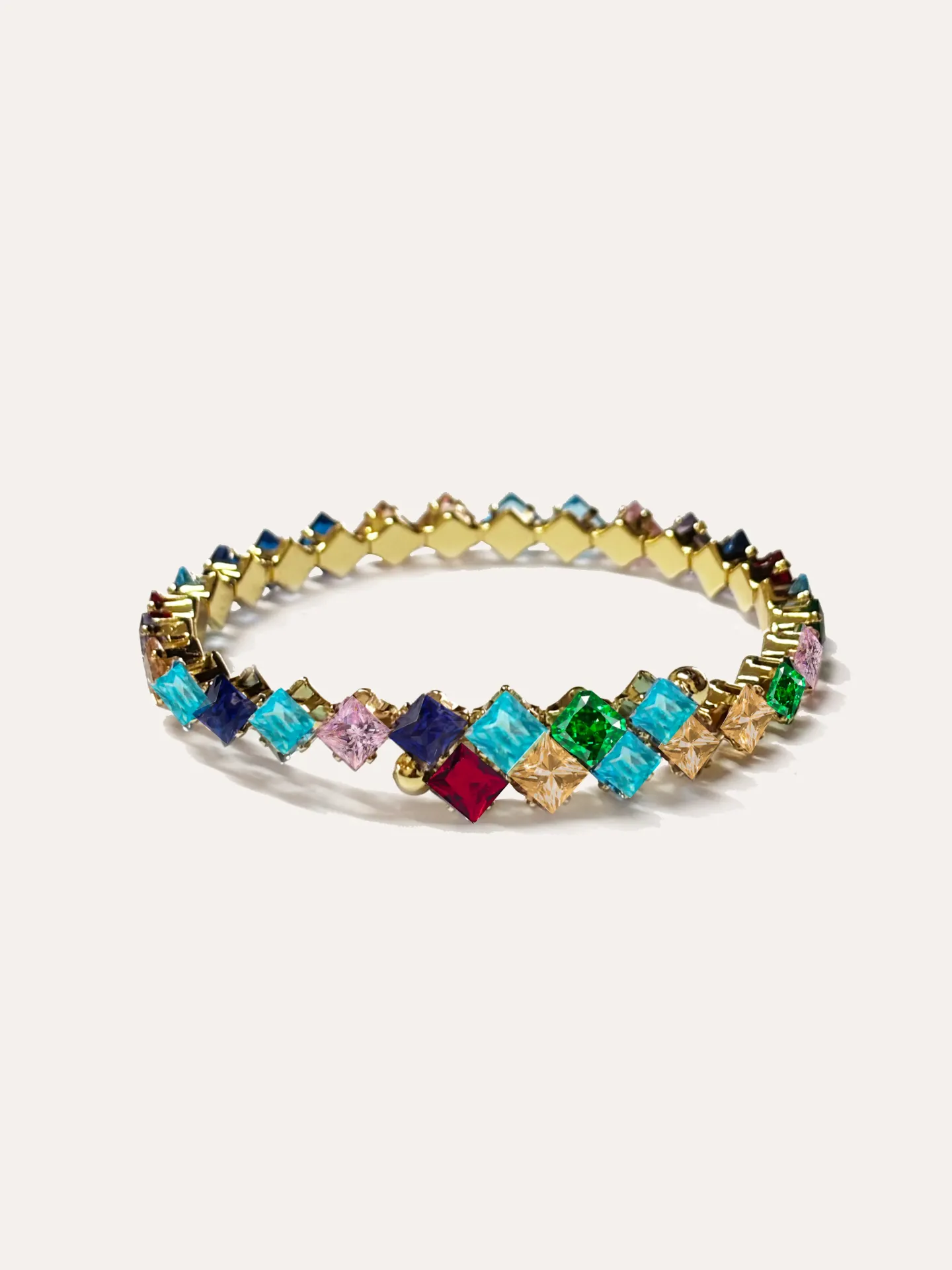 [340659] BRAZALETE ZIRCONIAS MULTICOLOR BAÑO DE ORO