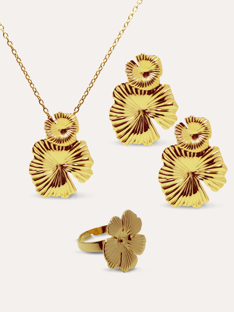 [340676] JUEGO FLOR ACERO