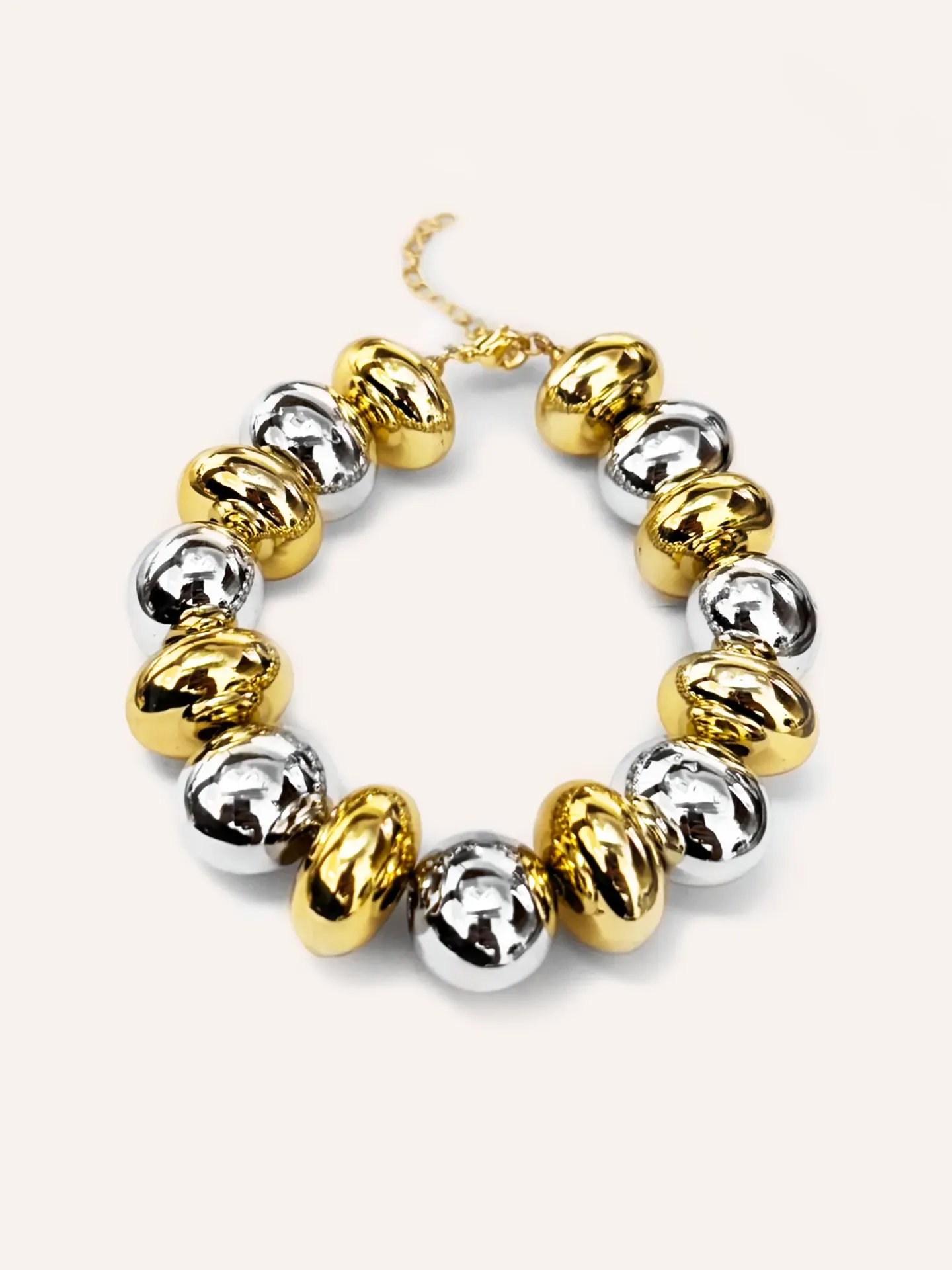 [320465] PULSERA BITONO ESFERAS BAÑO ORO