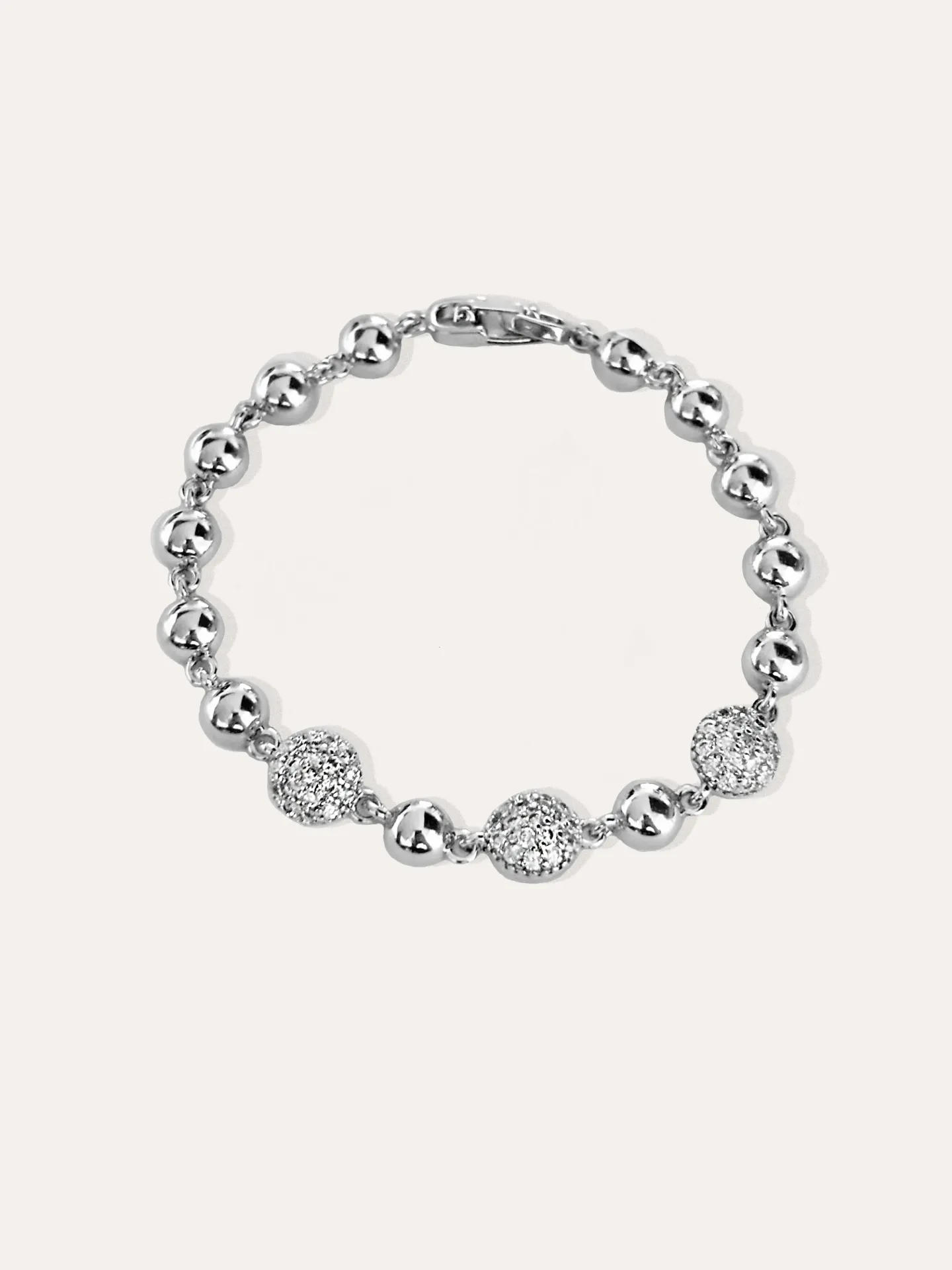 [340678] PULSERA ESFERAS BAÑO RODIO