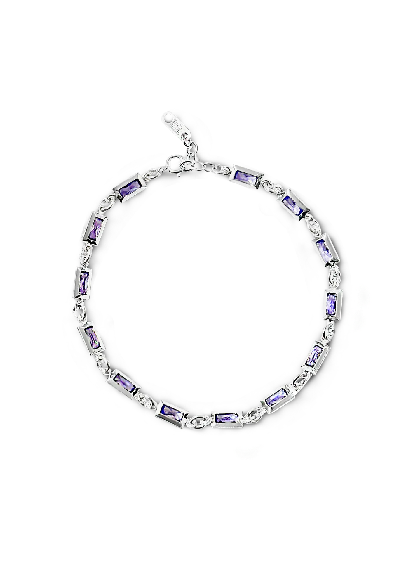 [330582] PULSERA ZIRCONIAS MORADAS PLATA 925