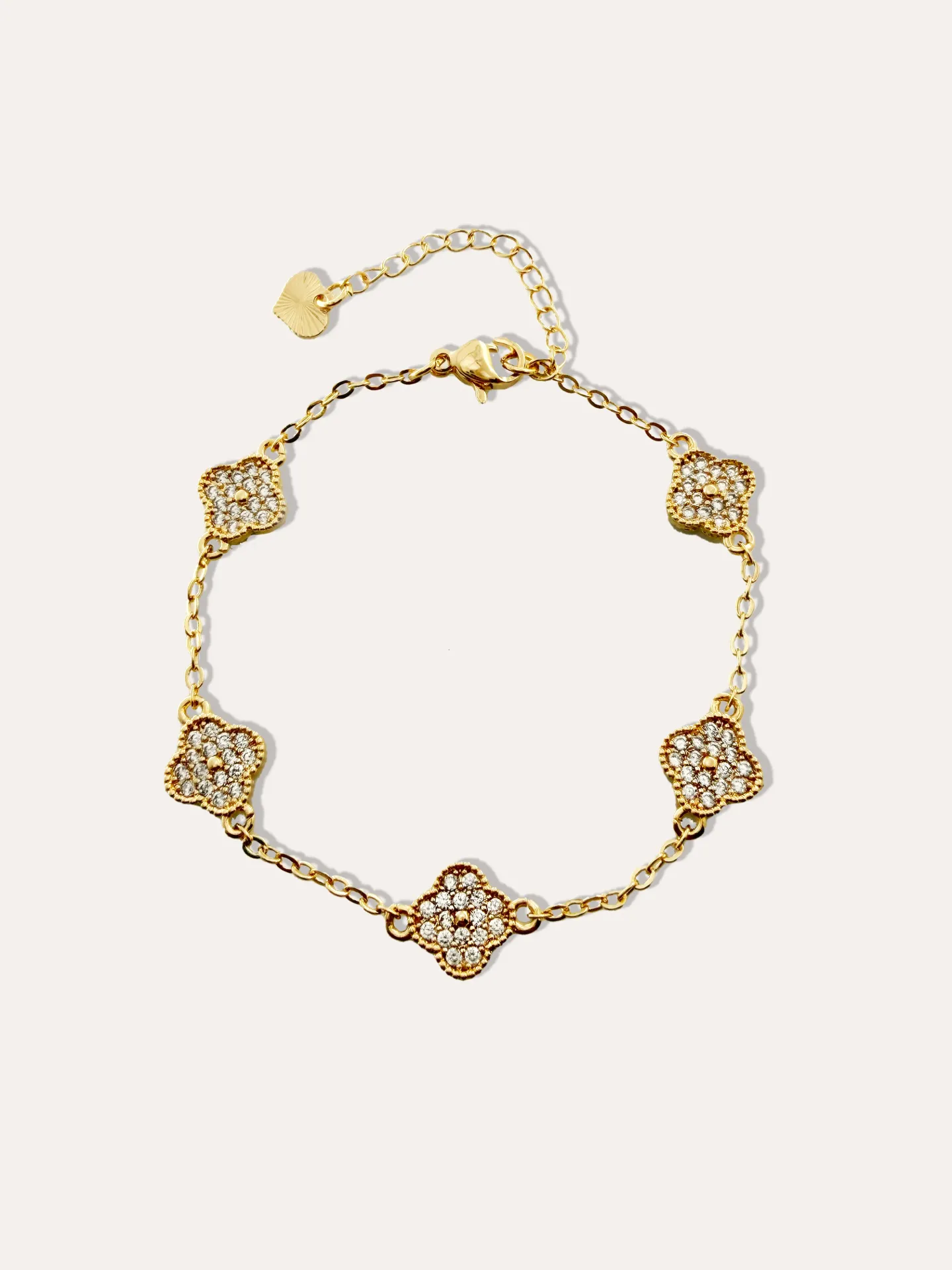 PULSERA TREBOL ZIRCONIA ACERO