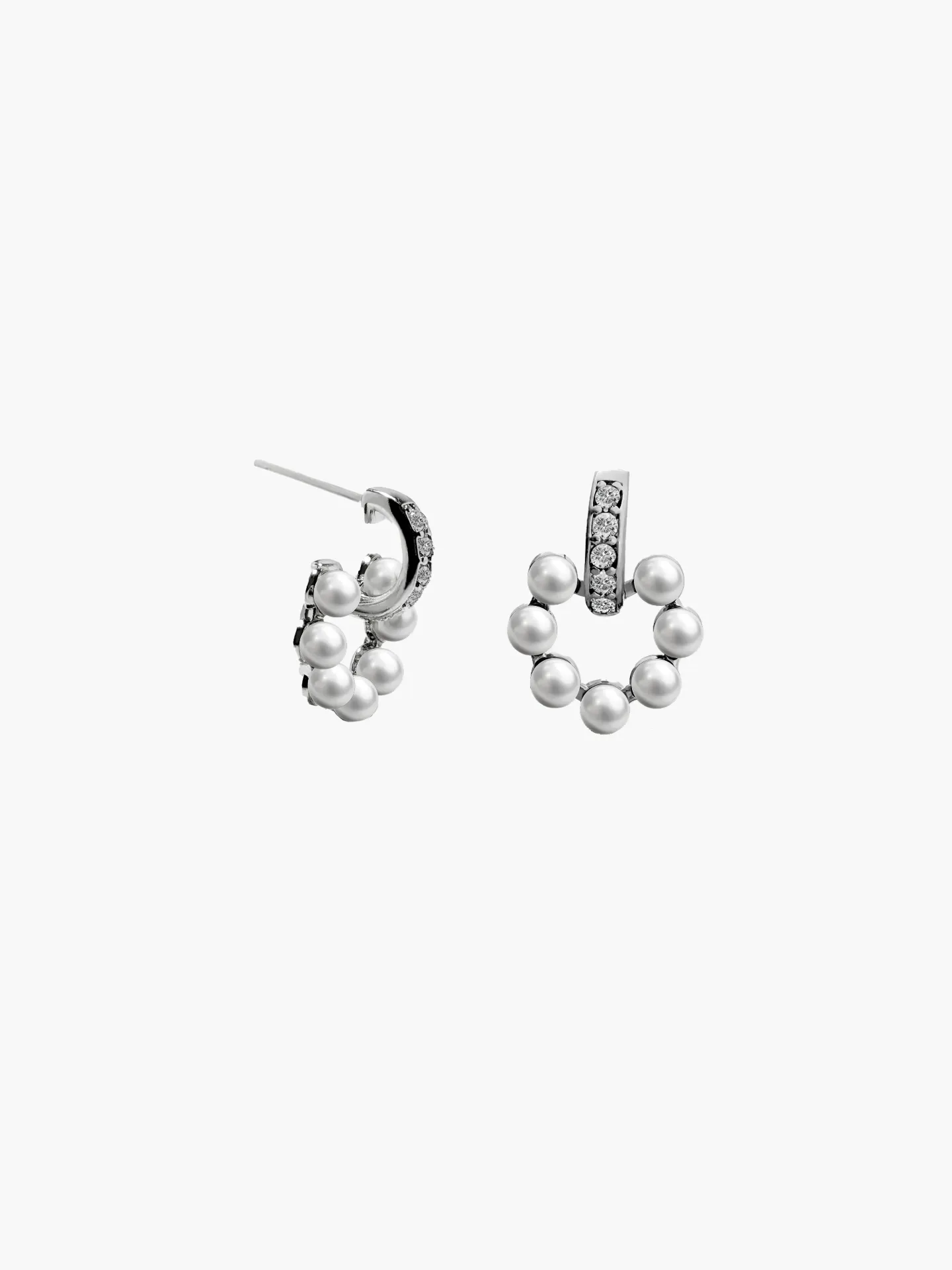 [460056] ARETE PERLA CON ZIRCONIA BAÑO ORO
