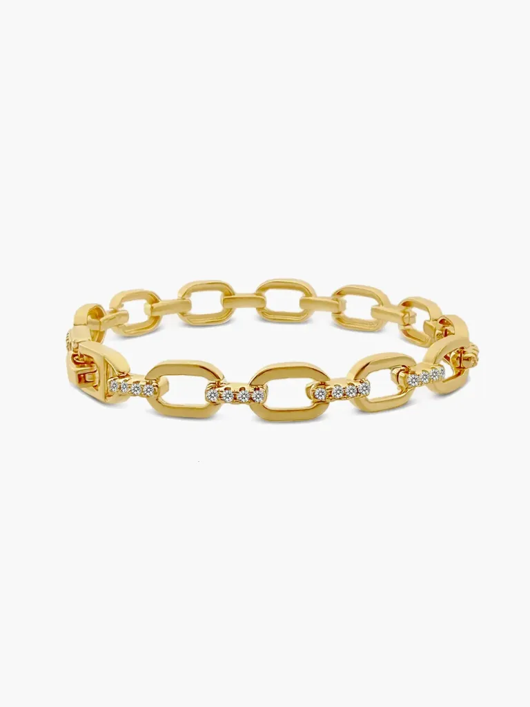 [460073] PULSERA ESLABÓN ZIRCONIAS BAÑO ORO