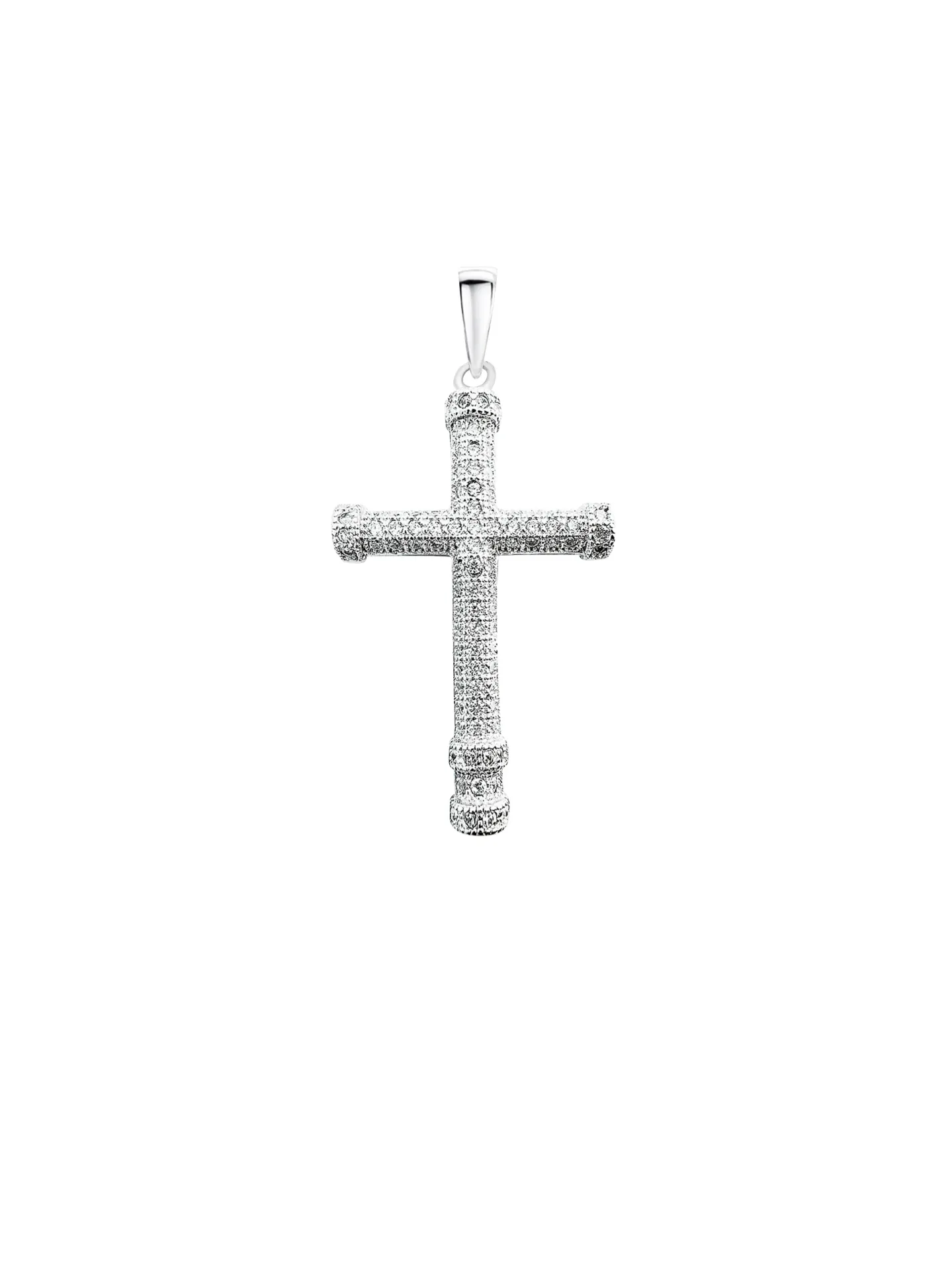 [40853] DIJE CRUZ PAVÉ ZIRCONIAS PLATA 925
