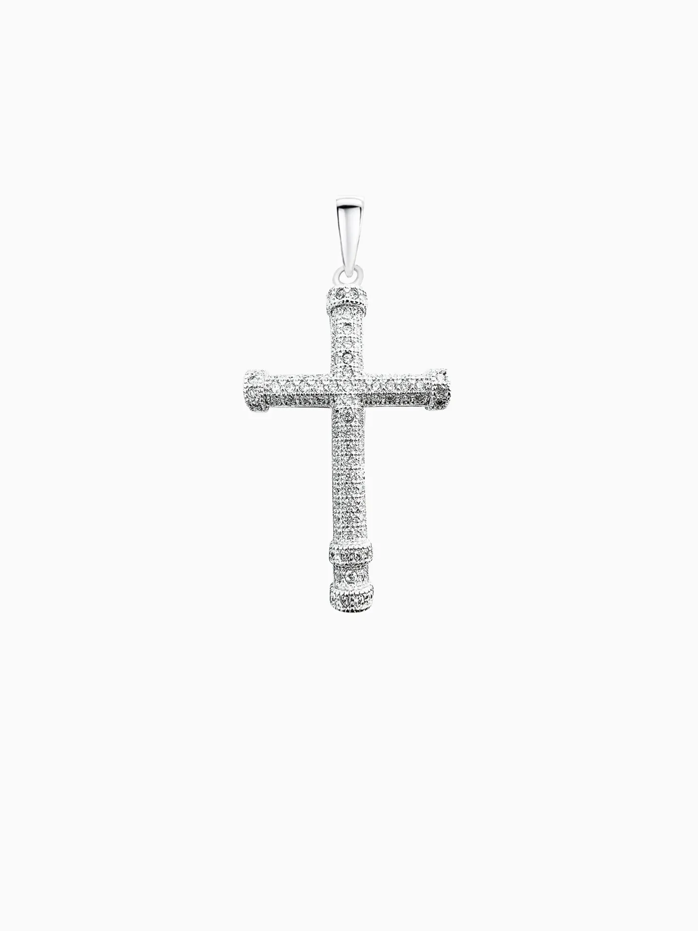 [40853] DIJE CRUZ PAVÉ ZIRCONIAS PLATA 925
