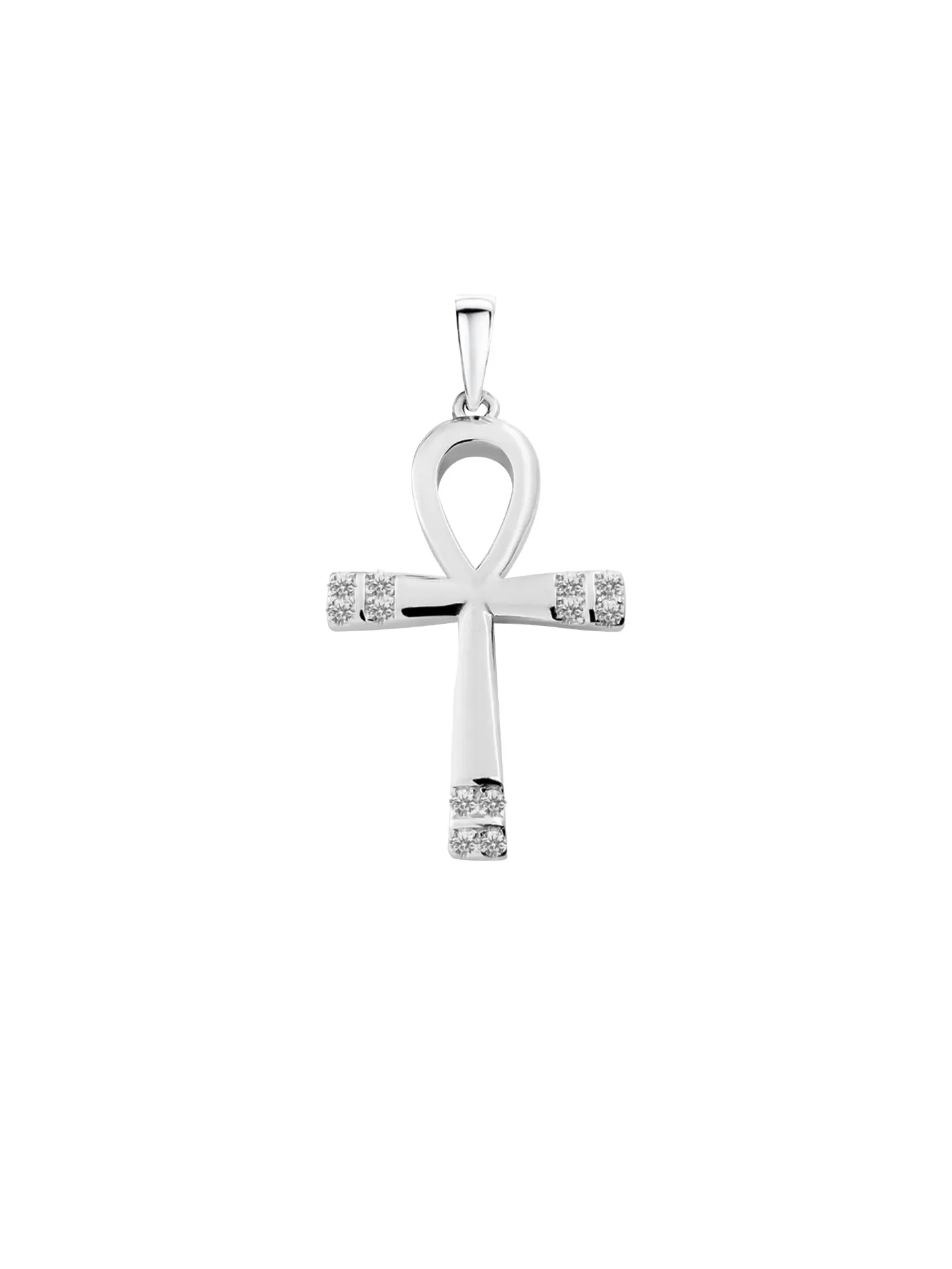 [40860] DIJE CRUZ EGIPCIA ZIRCONIAS PLATA 925