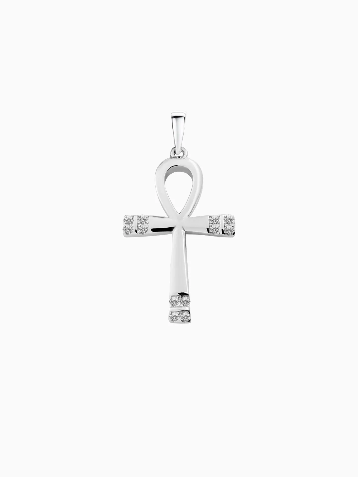 [40860] DIJE CRUZ EGIPCIA ZIRCONIAS PLATA 925