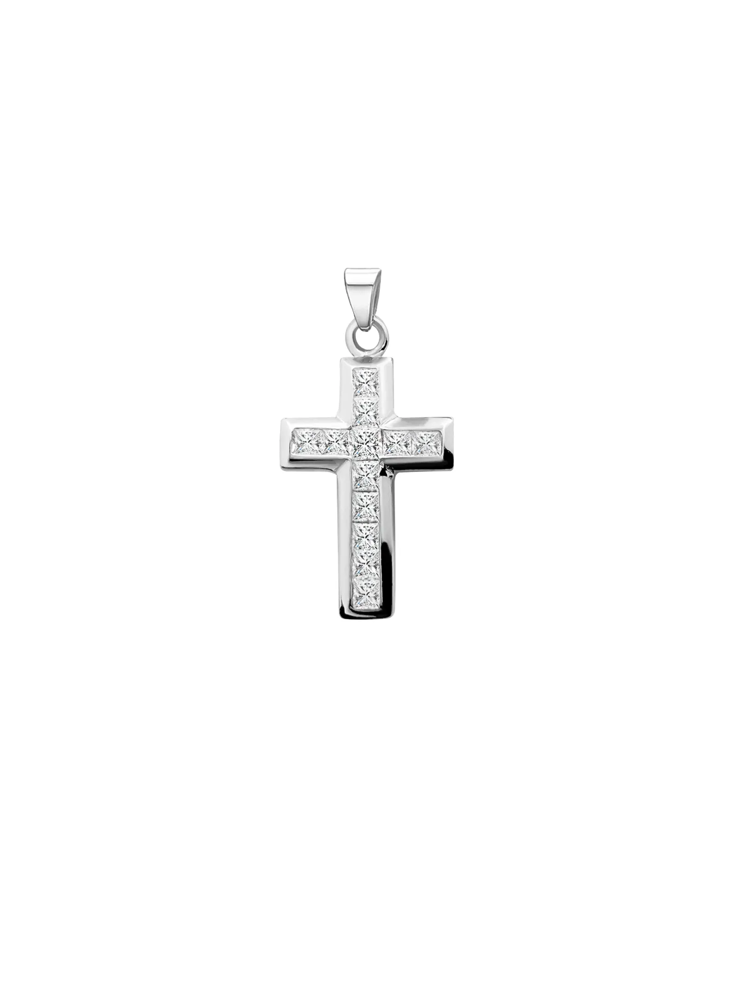 [40863] DIJE CRUZ ZIRCONIAS PLATA 925