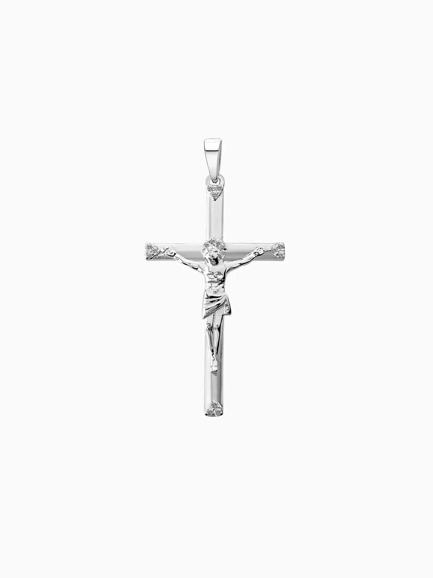 DIJE CRUZ CON CRISTO PLATA 925
