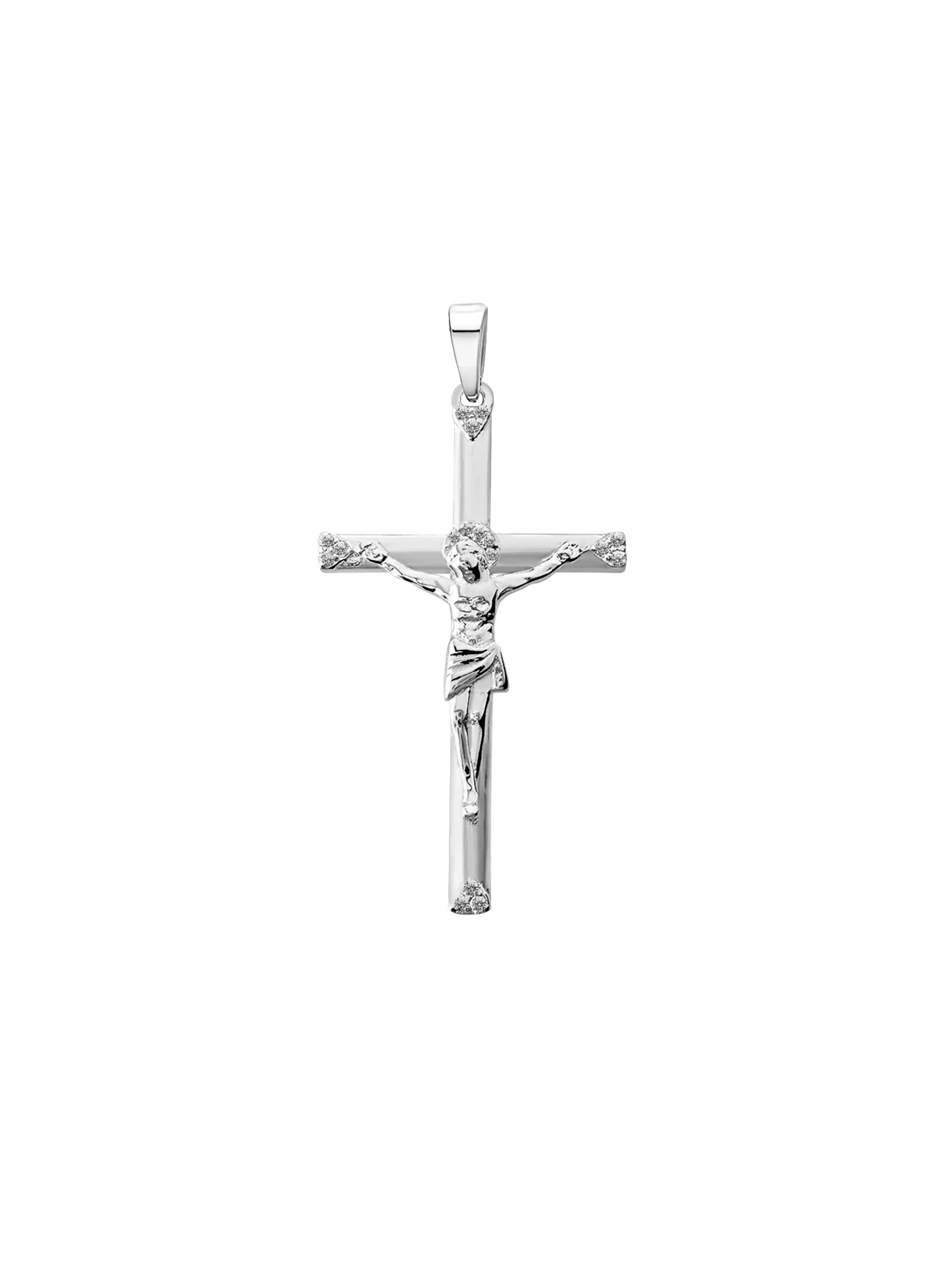 DIJE CRUZ CON CRISTO PLATA 925