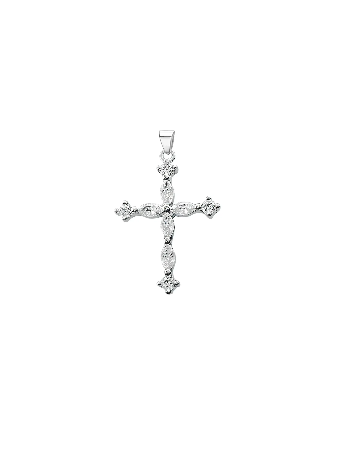 DIJE CRUZ ZIRCONIAS PLATA 925