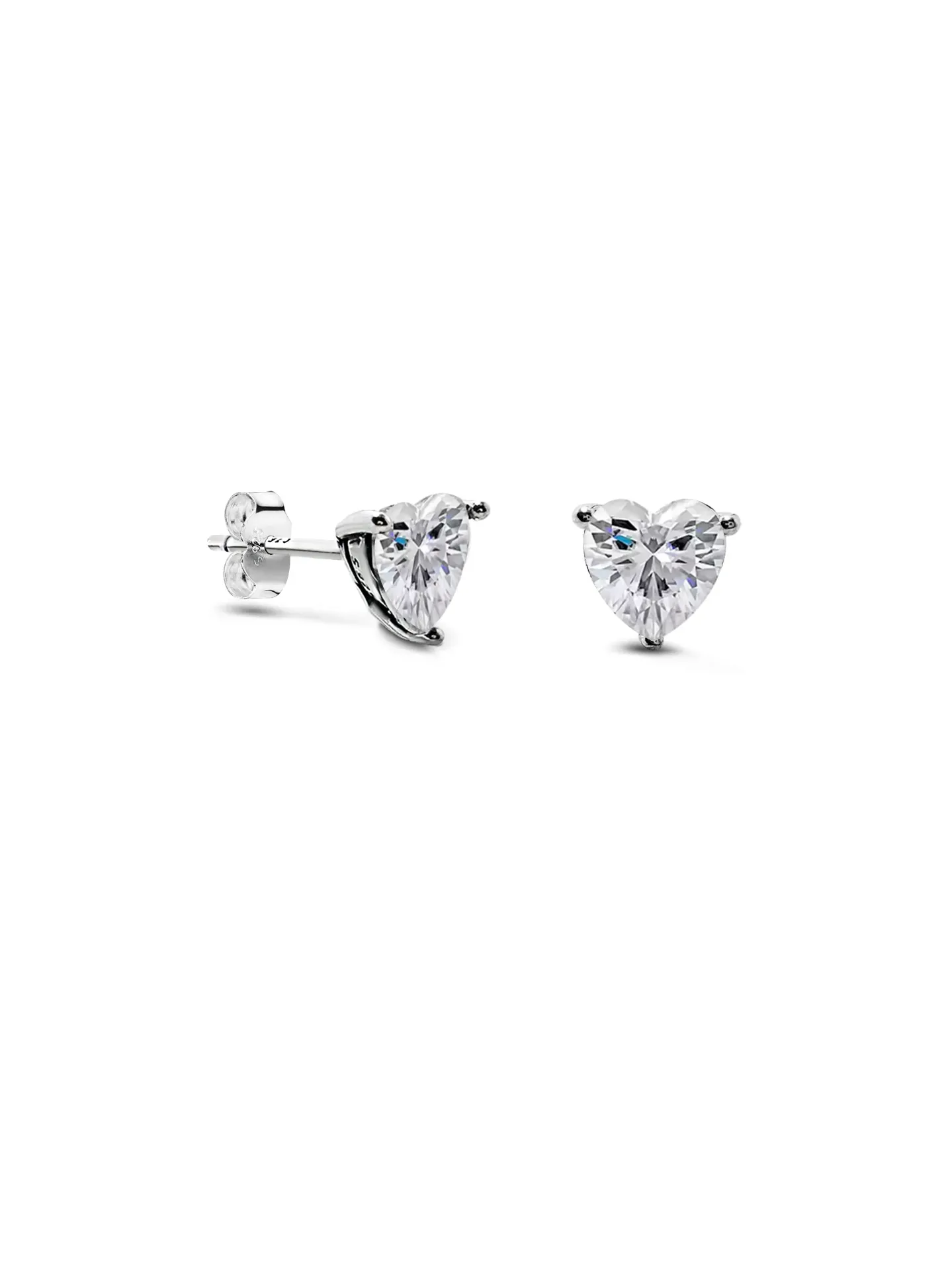 ARETES ZIRCONIA CORAZON PLATA 925