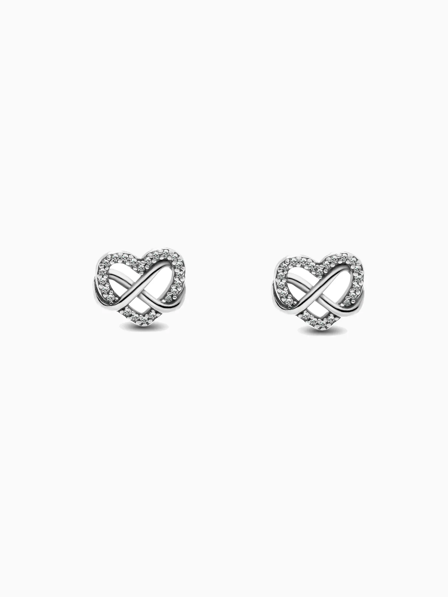 ARETES CORAZON CON INFINITO PLATA 925
