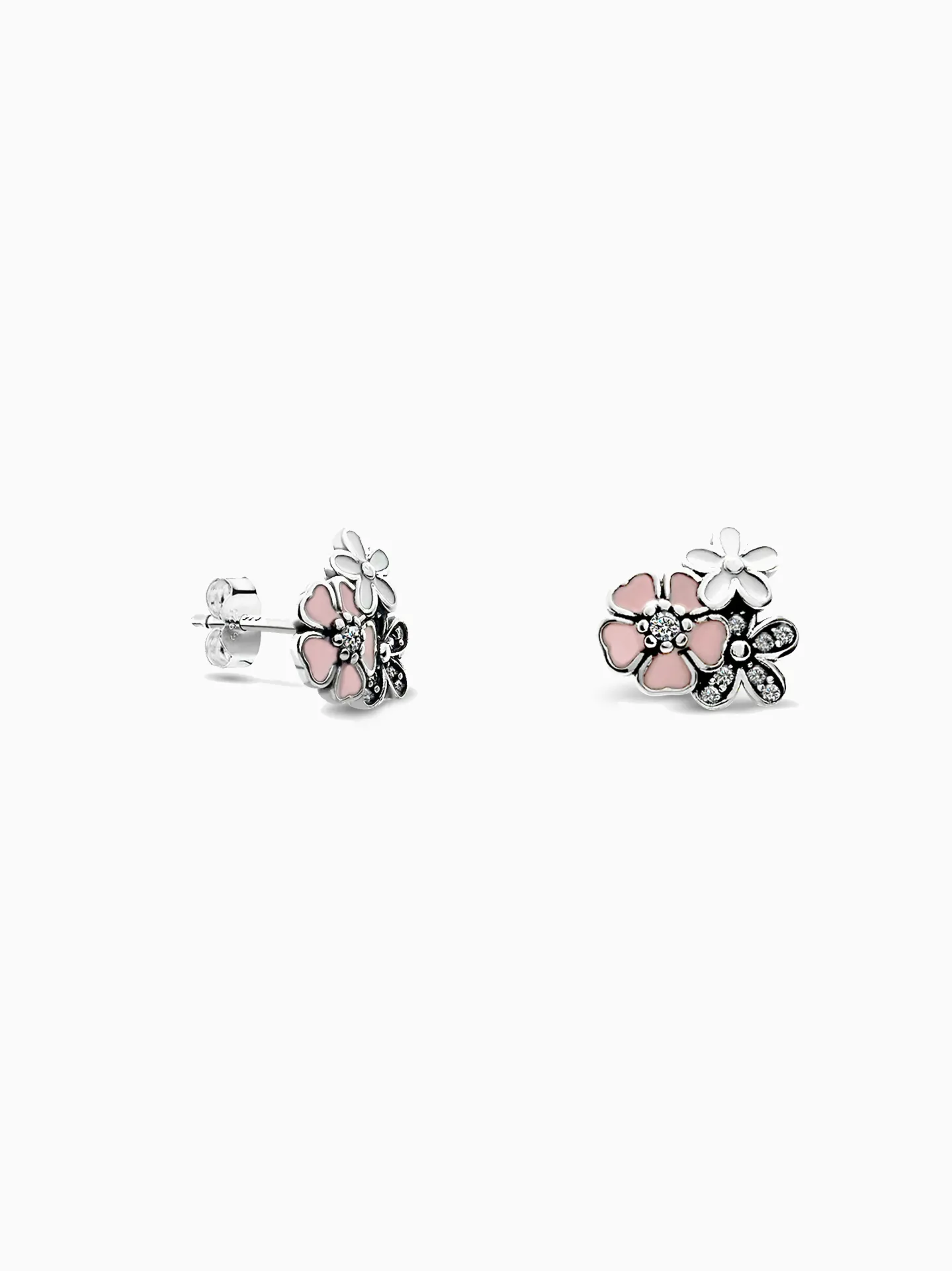 ARETES FLORES PLATA 925