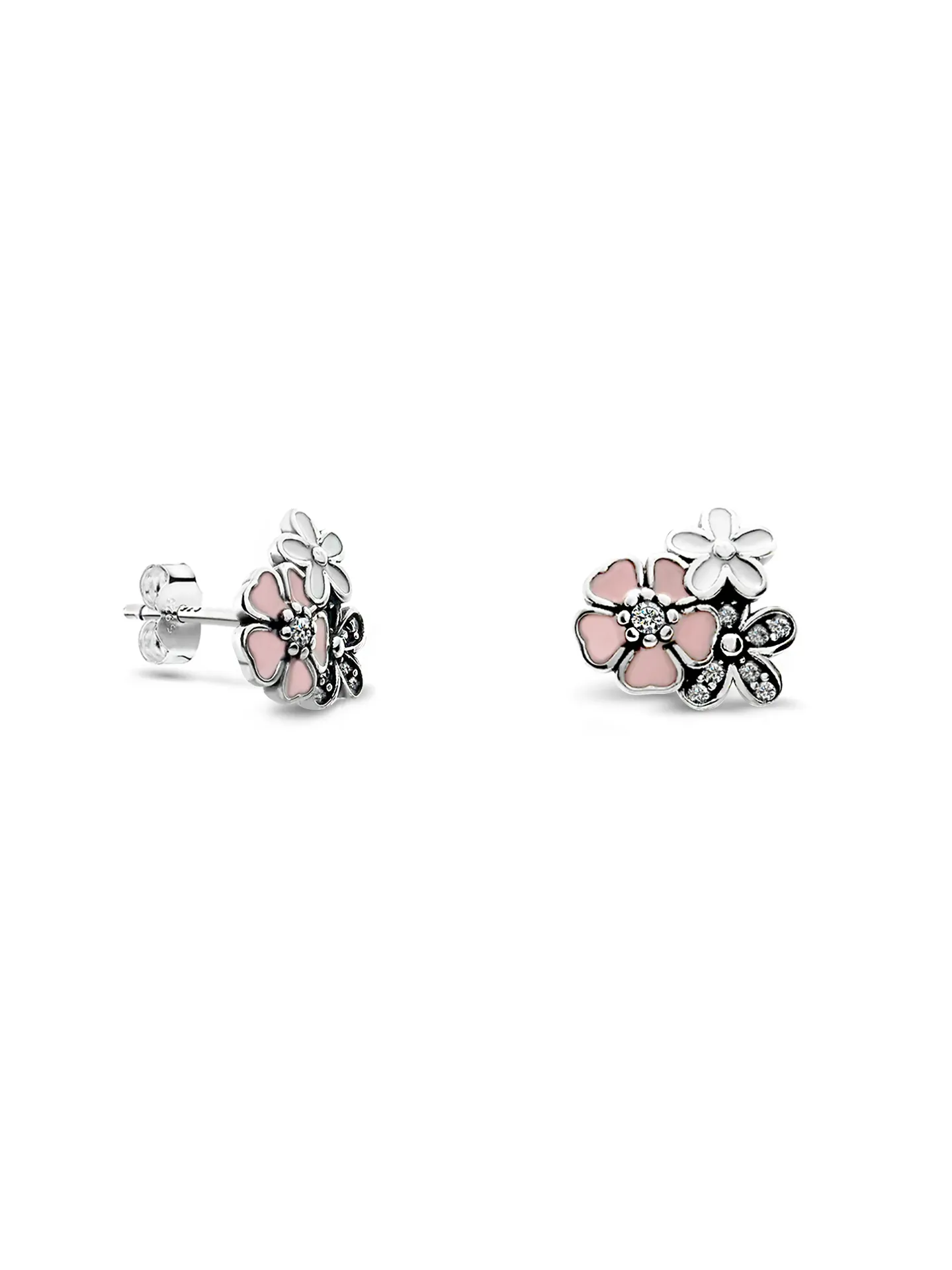 ARETES FLORES PLATA 925
