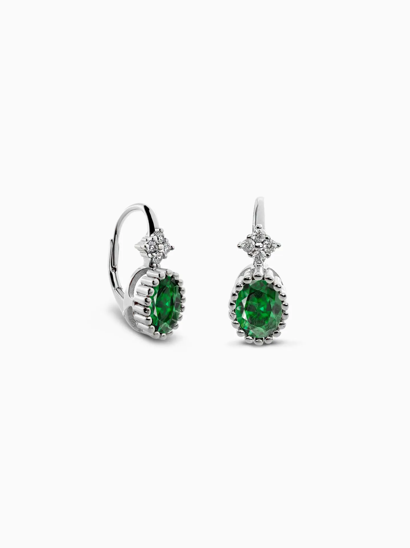 ARETES ZIRCONIAS OVALO PLATA 925