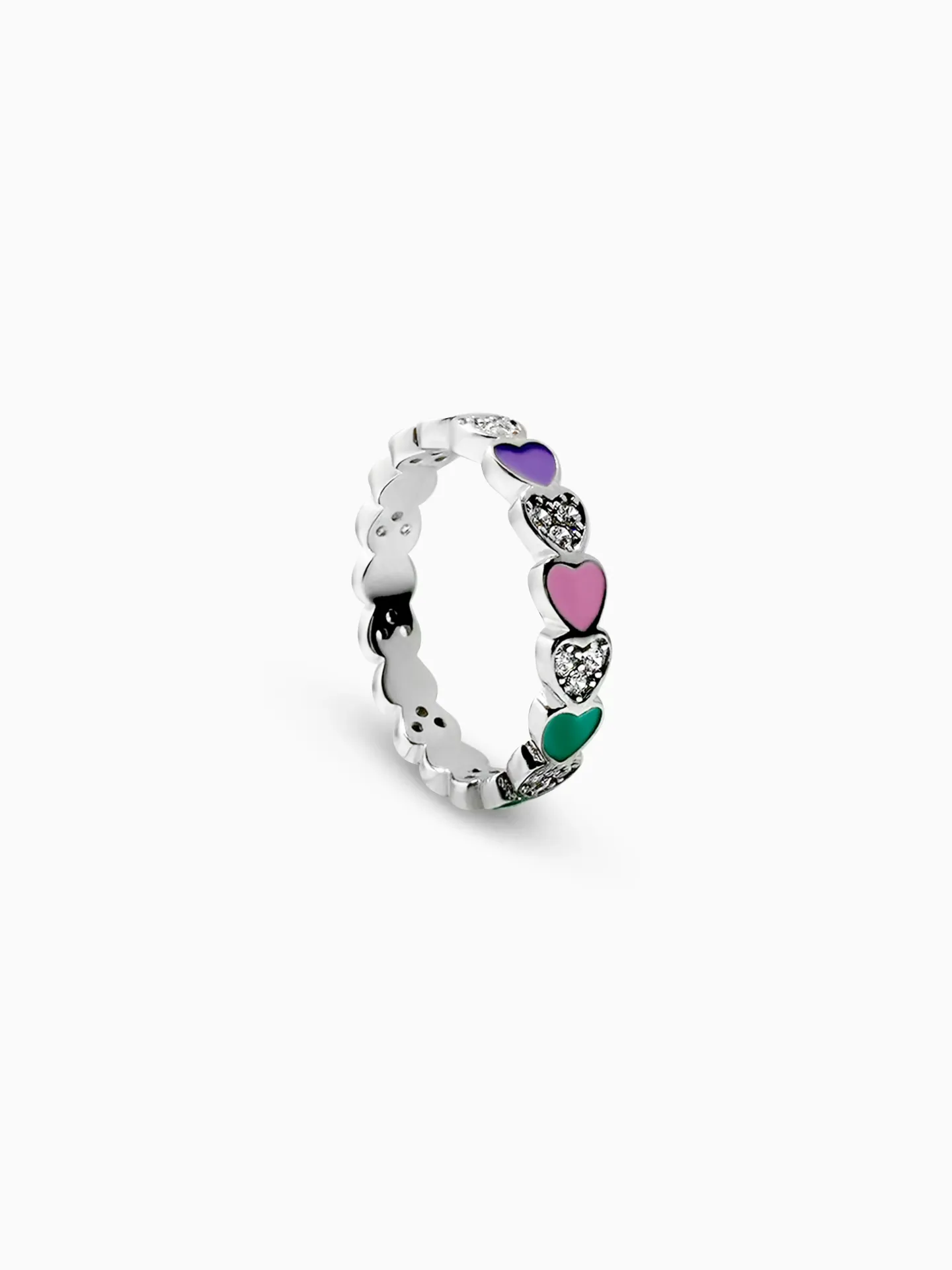 ANILLO CORAZONES PLATA 925