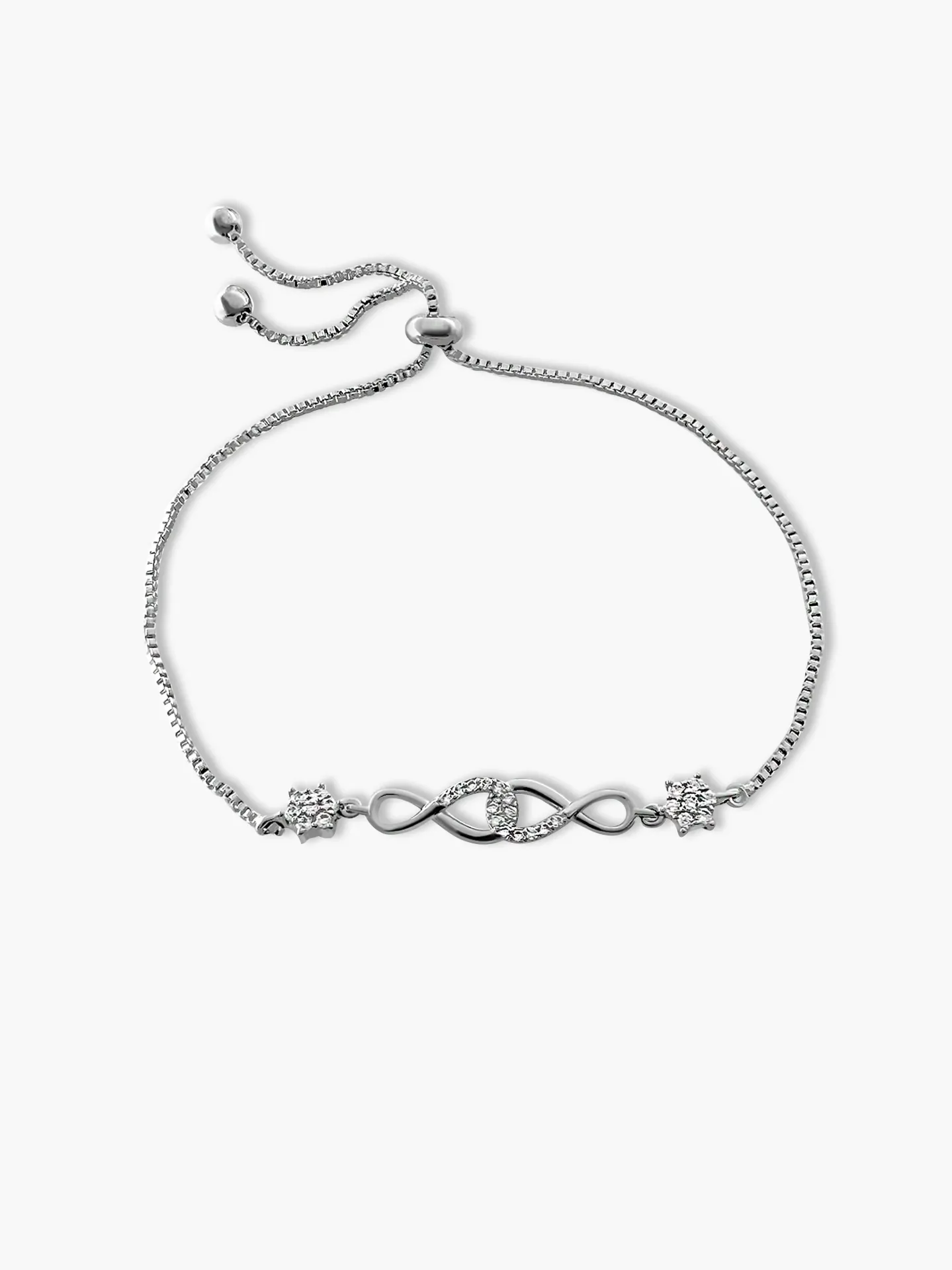 [54704] PULSERA AJUSTABLE INFINITOS BAÑO RODIO