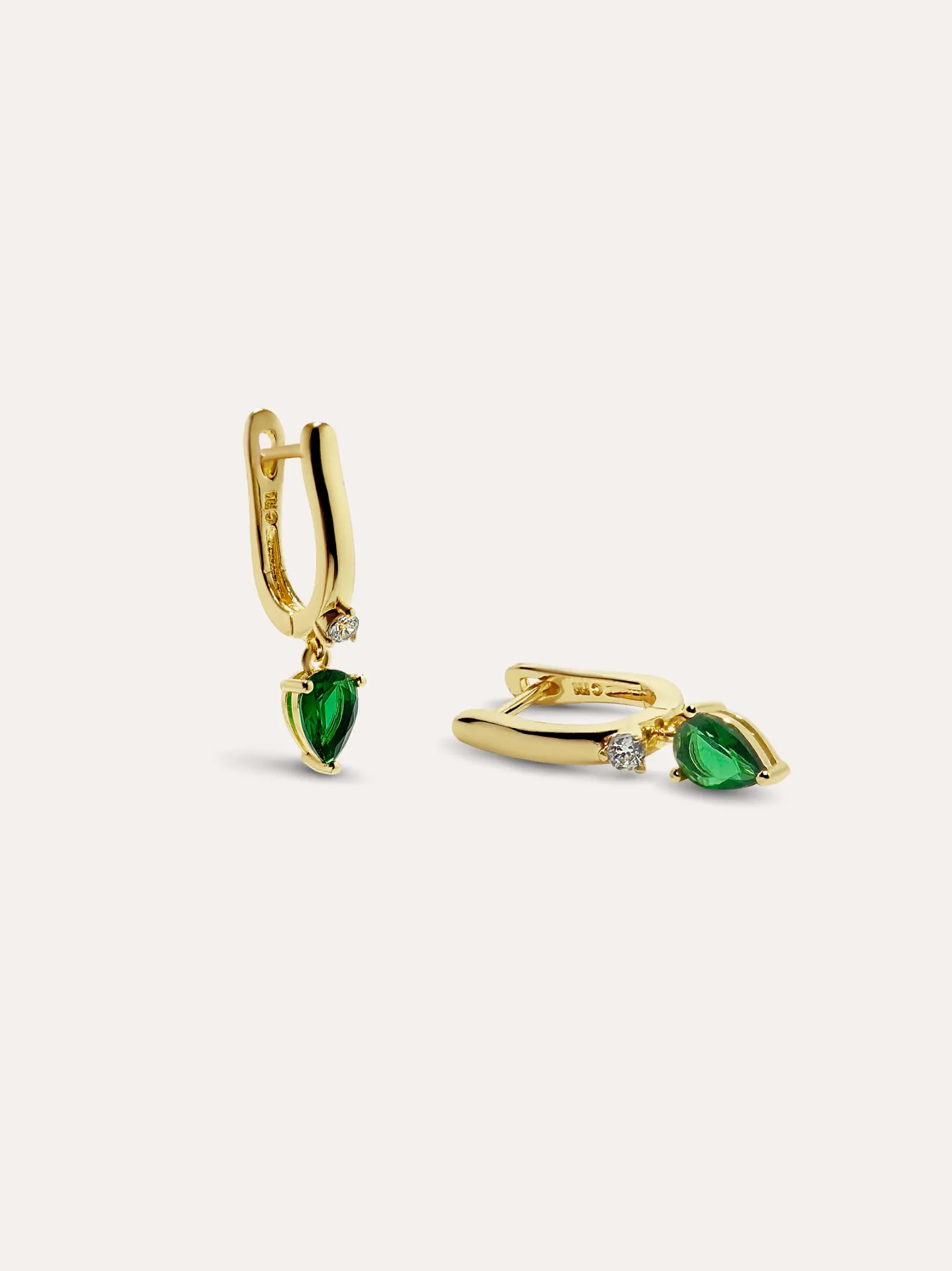 [54709] ARETES ARRACADA ZIRCONIA COLGANTE BAÑO ORO