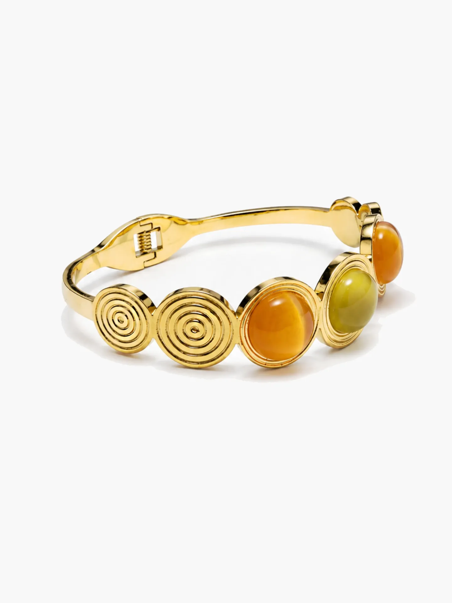 BRAZALETE PIEDRAS TERRACOTA ACERO