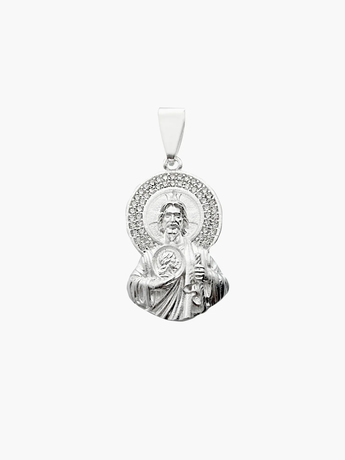 DIJE SAN JUDAS ZIRCONIAS PLATA 925