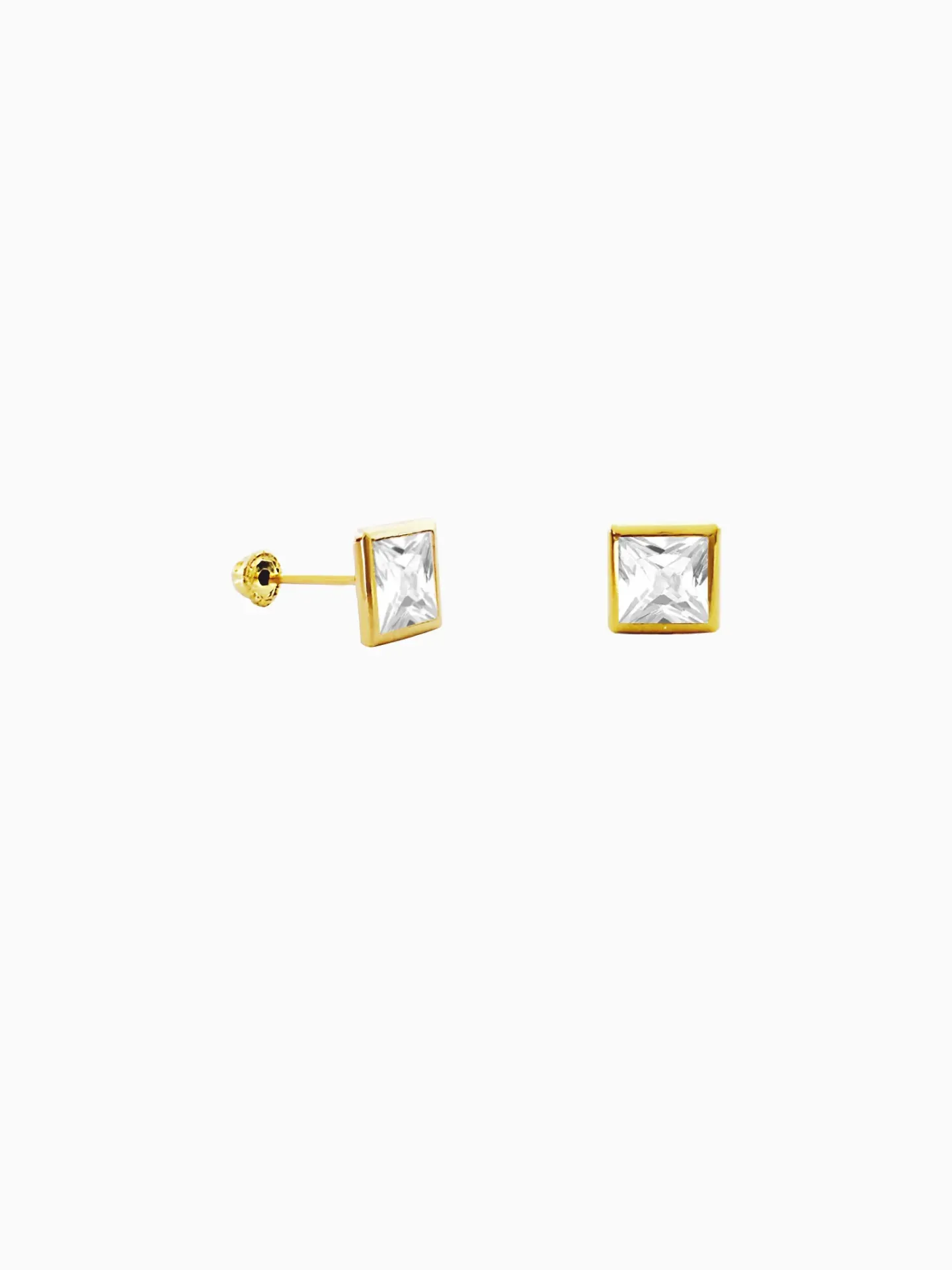 BROQUEL ZIRCONIA CUADRADA ORO 10K
